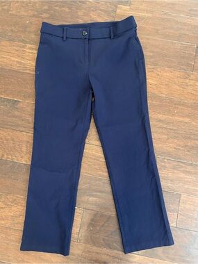 Women's Navy Straight-Leg Work Pants